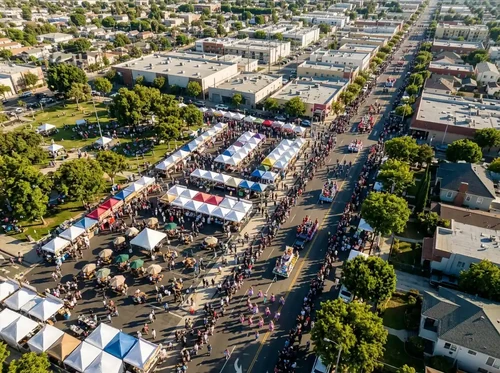 Ariel view of Parade Festival.